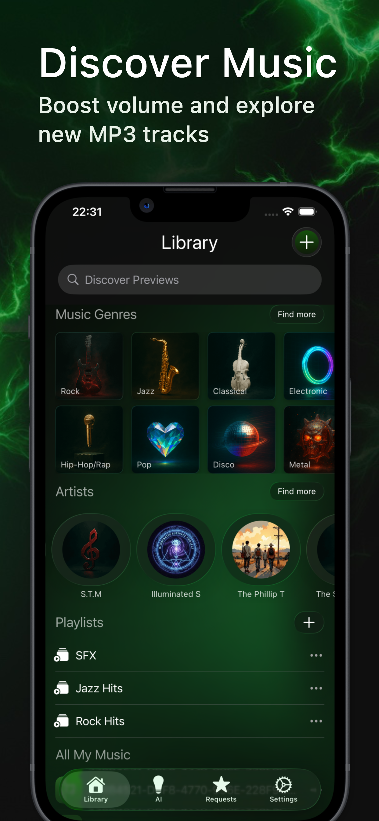 Discover music feature
